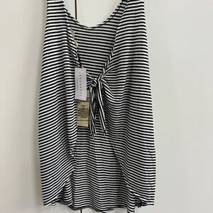 NYTT- Tie Back Tank- Black&White Stripe- Size 0 (XS)- Tags on